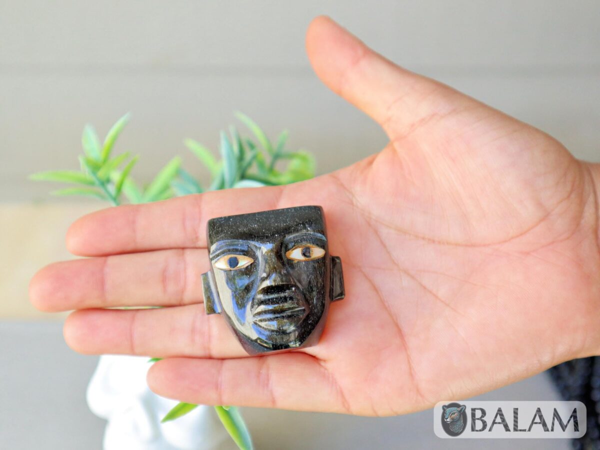 Teotihuacan pendant, Ceremonial Obsidian Pendants, carved Obsidian, Teotihuacan mask of obsidian- Read description - Image 3