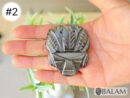 Golden sheen Black Obsidian, Teotihuacan pendant, Ceremonial Obsidian Pendants, Faces of deities. Read description