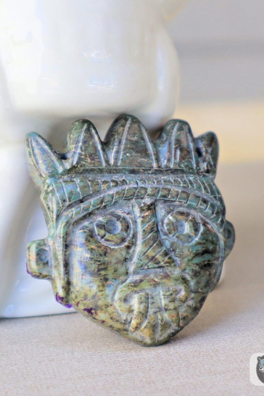 god Tlaloc, Aztec god of rain, jade Tlaloc, Ceremonial Jade Pendants, Mayan Jade, carved stone pendant, Jade necklaces, Read description