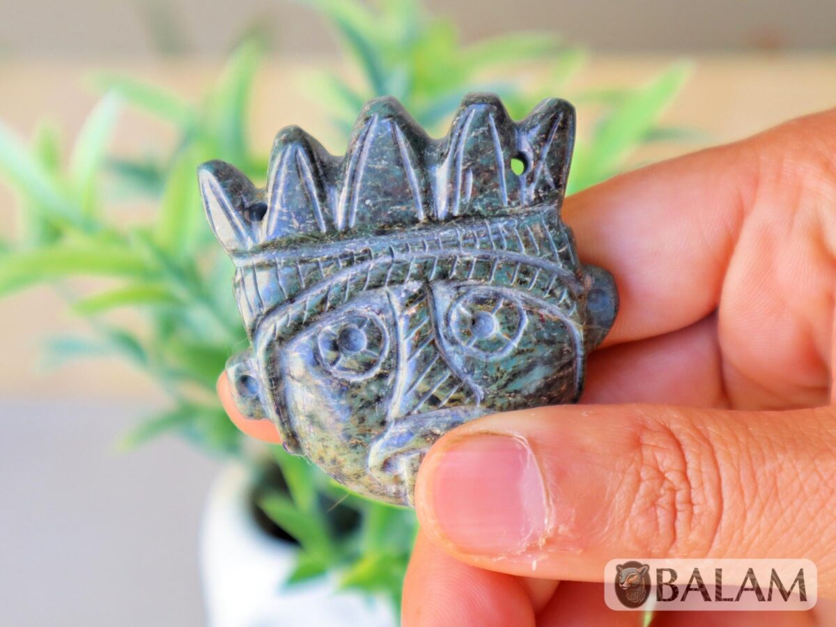 god Tlaloc, Aztec god of rain, jade Tlaloc, Ceremonial Jade Pendants, Mayan Jade, carved stone pendant, Jade necklaces, Read description - Image 3