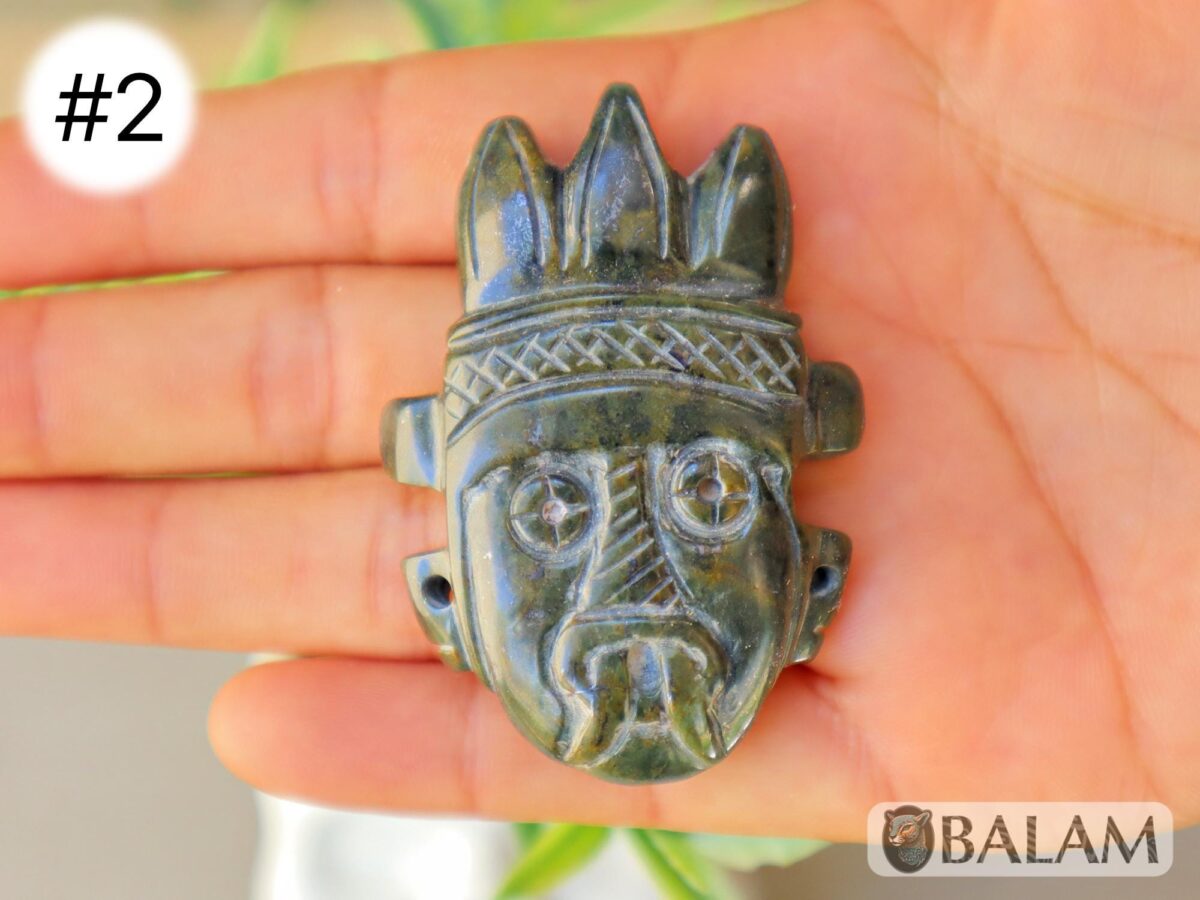 god Tlaloc, Aztec god of rain, jade Tlaloc, Ceremonial Jade Pendants, Mayan Jade, carved stone pendant, Jade necklaces, Read description - Image 5
