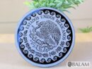 Aztec Black Obsidian Mirror, Mexica symbols, Engraved Ixchel, Hunab Ku, Sun stone or Aztec Calendar, Huitzil, 4.75 inches-Read Description
