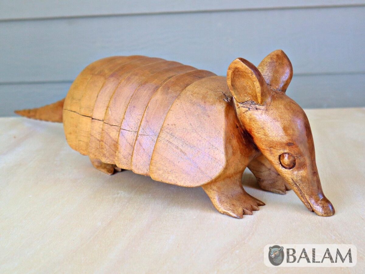 Cedar wood sculpture, Amazing Armadillo, Armadillo from Yucatan, Mexico, Armadillo of Cedar, Armadillo sculpture, Wooden art. - Image 2
