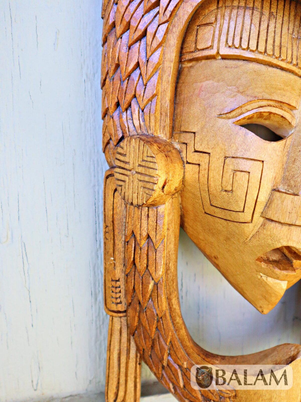 Mayan Warrior Mask, Cedar wooden duality mask, Duality mask, jaguar mask, Jaguar duality warrior mask, Eagle and jaguar duality. - Image 10