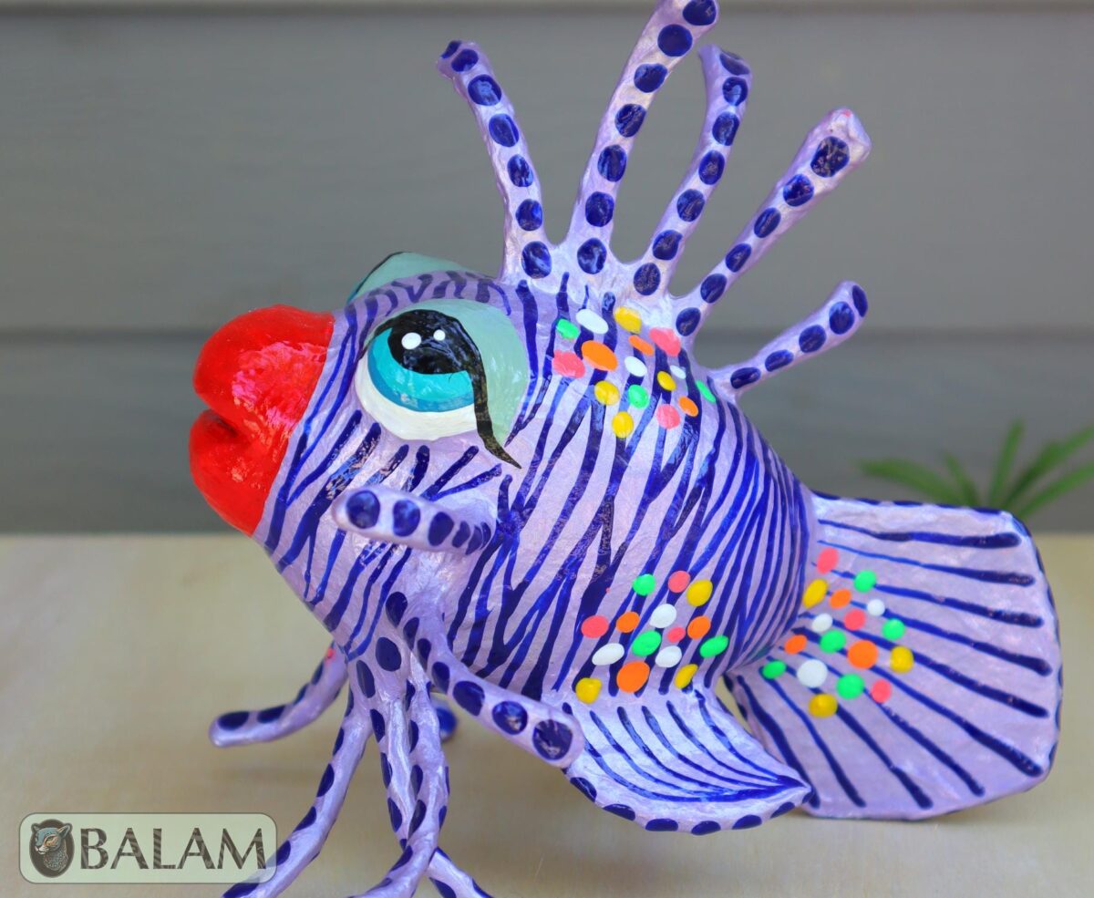 Lionfish alebrije  Paper mache, Pez Leon alebrije,  The spirits of light, Alebrije de papel Mache, Unique lionfish, supernatural creature. - Image 3
