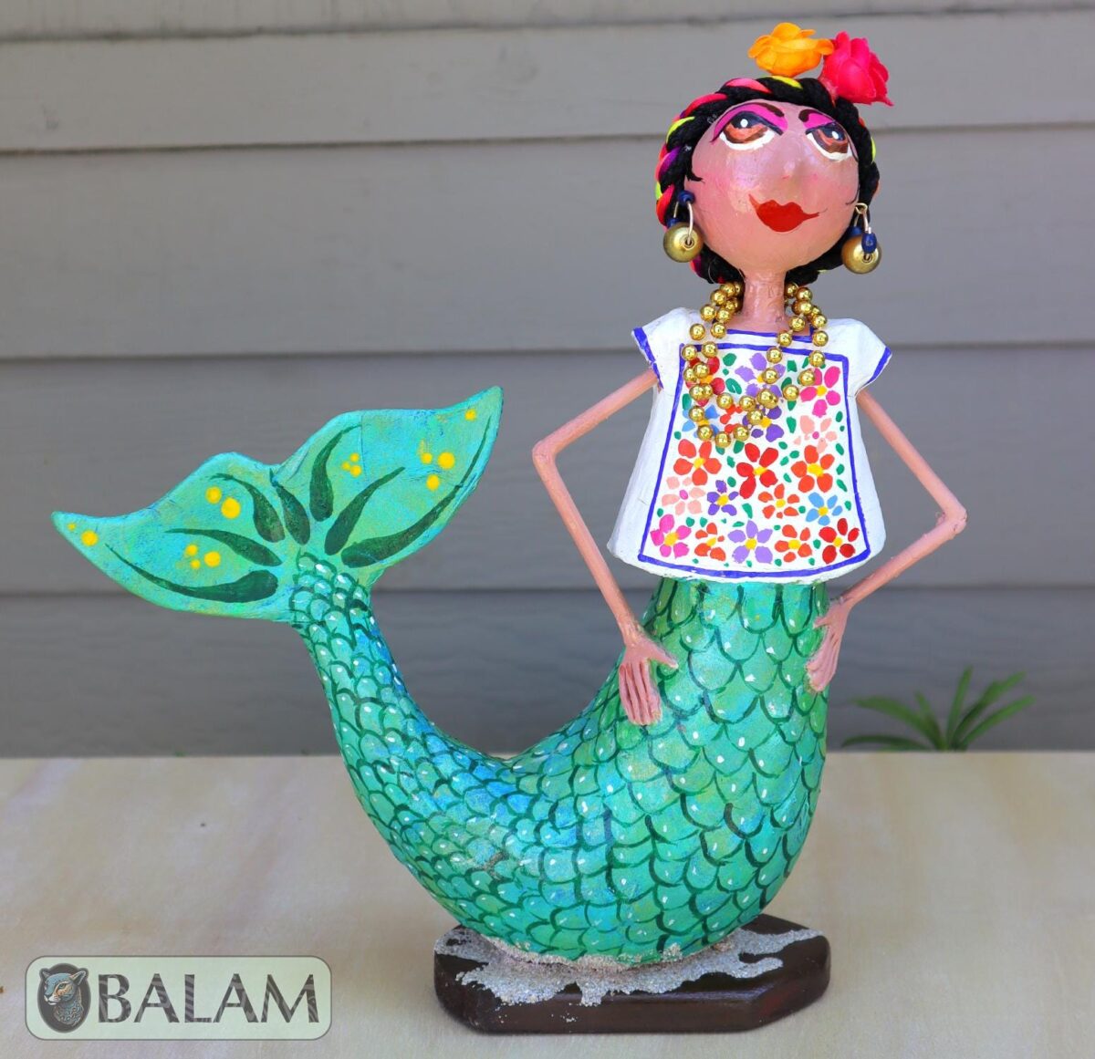 Frida Mermaid alebrije Paper mache, Mermaid alebrije, Alebrije de papel Mache, Unique Mermaid, Yucatecan Sirena, Frida Sirena, Papel Mache