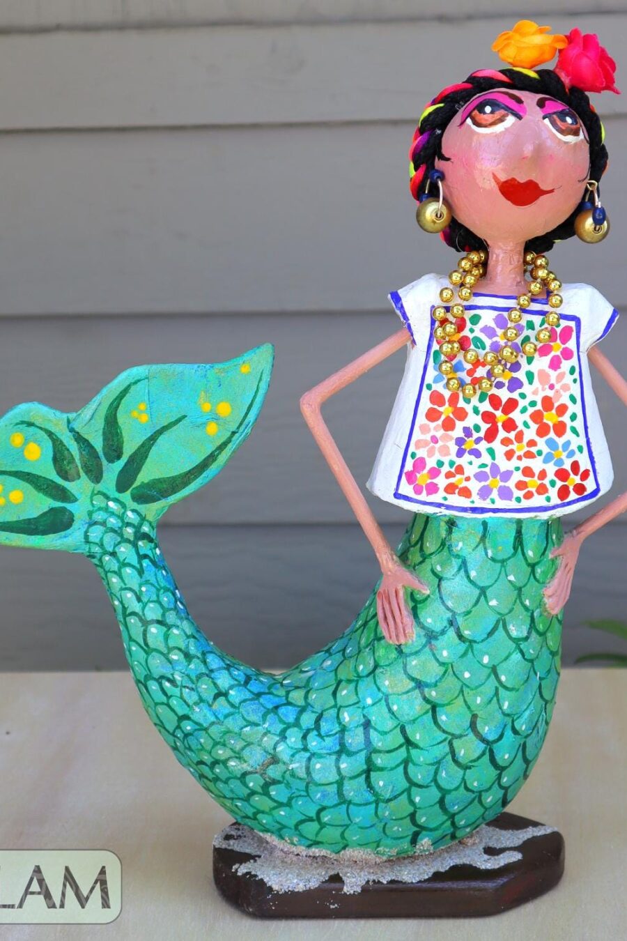Frida Mermaid alebrije Paper mache, Mermaid alebrije, Alebrije de papel Mache, Unique Mermaid, Yucatecan Sirena, Frida Sirena, Papel Mache