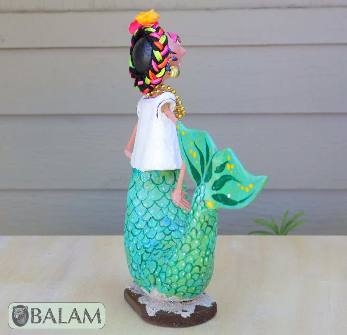 Frida Mermaid alebrije Paper mache, Mermaid alebrije, Alebrije de papel Mache, Unique Mermaid, Yucatecan Sirena, Frida Sirena, Papel Mache - Image 7