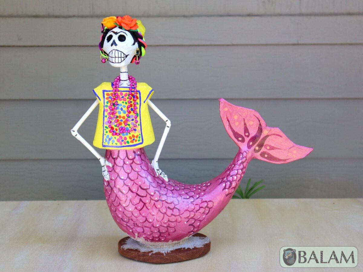 Frida Mermaid alebrije Paper mache, Mermaid alebrije, Alebrije de papel Mache, Unique Mermaid, catrina Frida Sirena, Dia de los Muertos - Image 2