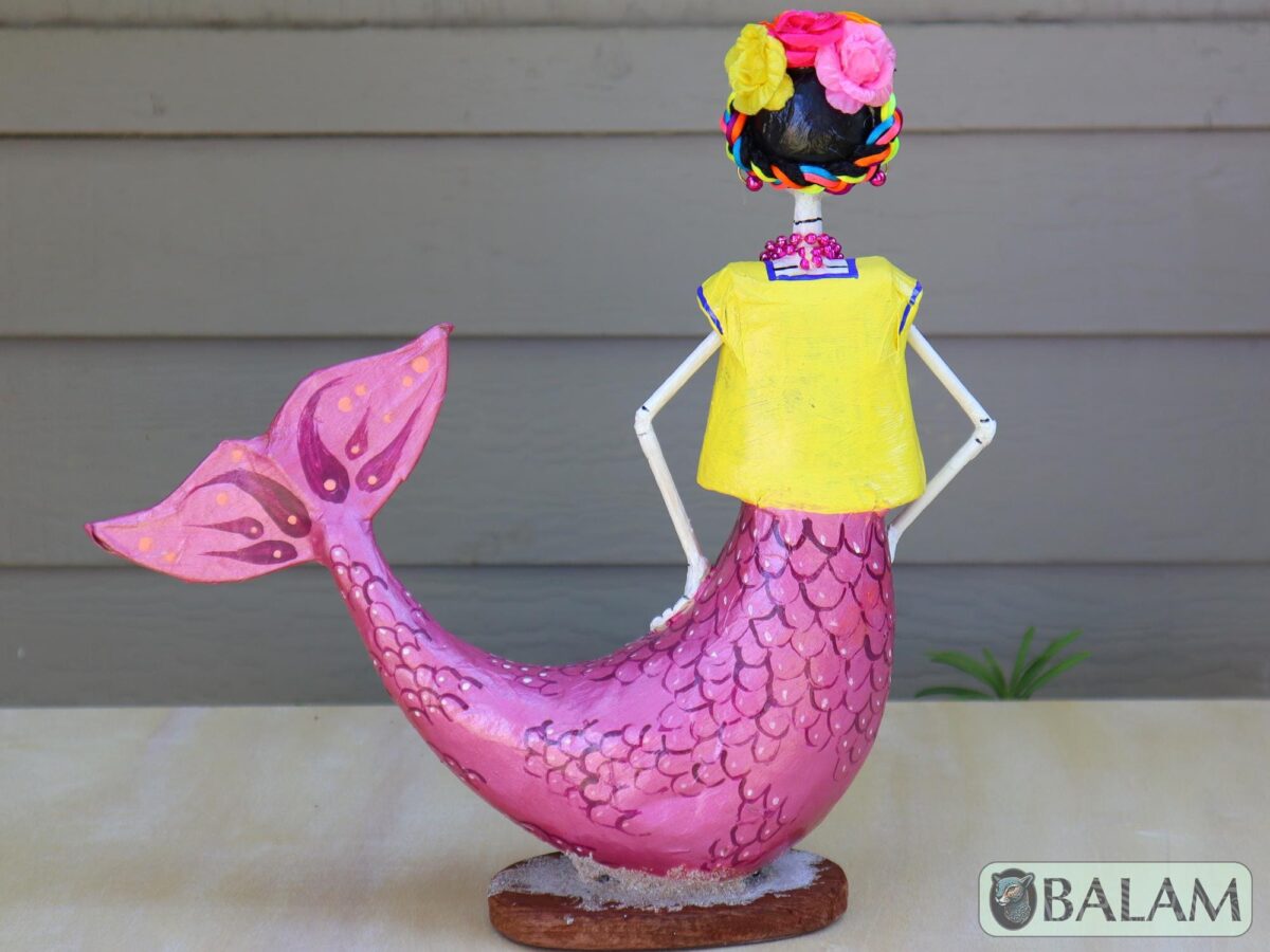 Frida Mermaid alebrije Paper mache, Mermaid alebrije, Alebrije de papel Mache, Unique Mermaid, catrina Frida Sirena, Dia de los Muertos - Image 5