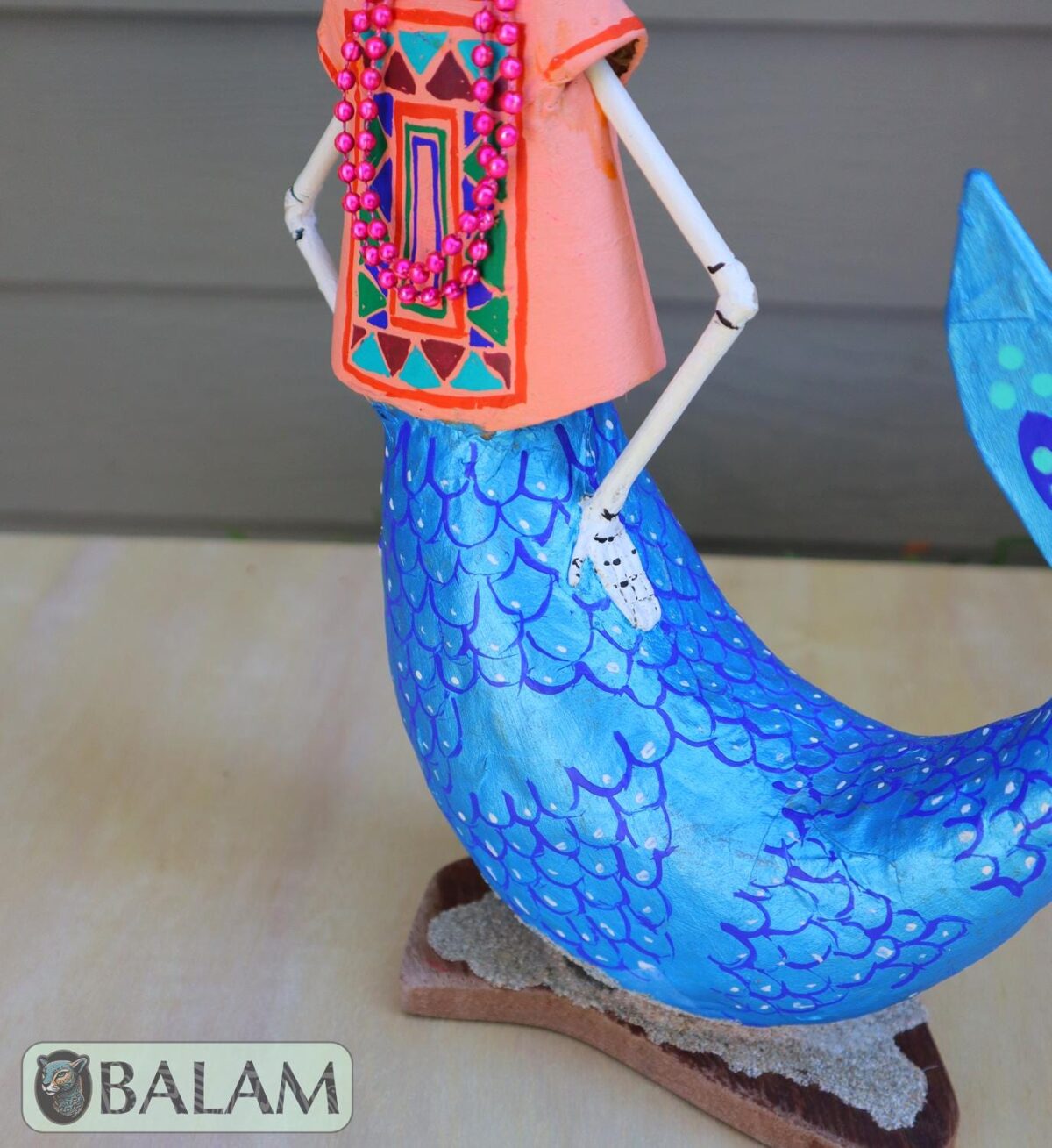 Frida Mermaid alebrije Paper mache, Mermaid alebrije, Alebrije de papel Mache, Unique Mermaid, catrina Frida Sirena, Dia de los Muertos - Image 6