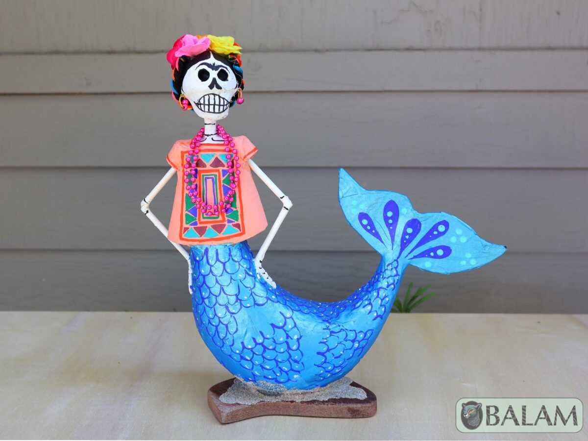 Frida Mermaid alebrije Paper mache, Mermaid alebrije, Alebrije de papel Mache, Unique Mermaid, catrina Frida Sirena, Dia de los Muertos - Image 2