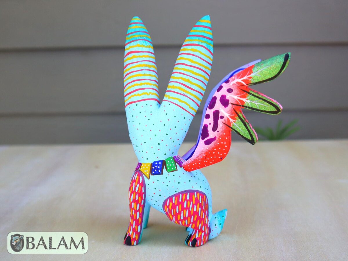 Conejo con alas, Alebrije from Oaxaca, Bunny alebrije, Copal wood sculpture, Bunny, Unique rabbit with wings, Rabbit Alebrije. - Image 3