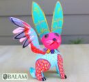 Conejo con alas, Alebrije from Oaxaca, Bunny alebrije, Copal wood sculpture, Bunny, Unique rabbit with wings, Rabbit Alebrije.