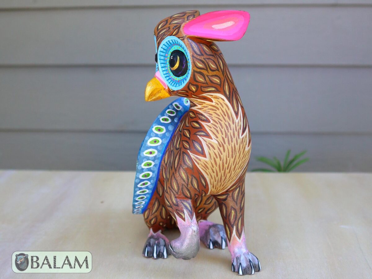 Unique alebrije art, Fusion of Turtle, Owl and Lion, Fusion alebrije, A powerful alebrije, Lion, Tortoise, Owl, lechuza, barn owl. - Image 6
