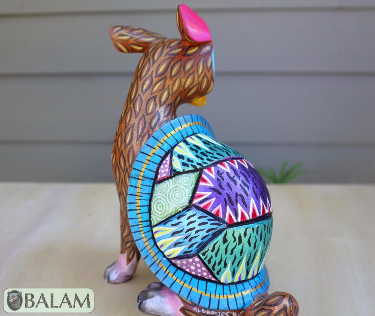 Unique alebrije art, Fusion of Turtle, Owl and Lion, Fusion alebrije, A powerful alebrije, Lion, Tortoise, Owl, lechuza, barn owl. - Image 7