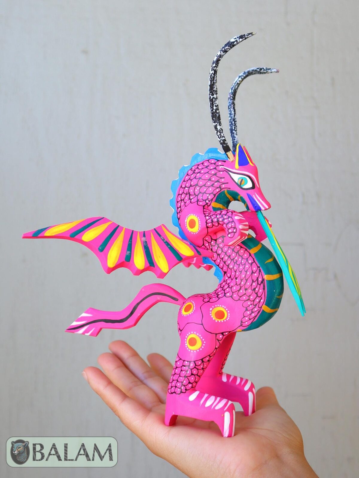 Alebrije from Oaxaca, alebrije, Copal wood sculpture, Wood Art, Alebrije art, Dragon, snake, snake with wings, magical creature. - Image 2