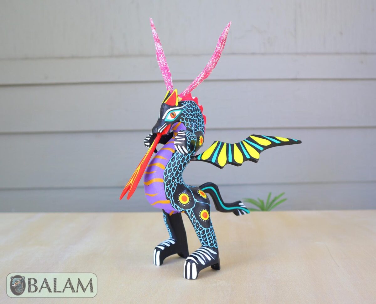 Alebrije from Oaxaca, alebrije, Copal wood sculpture, Wood Art, Alebrije art, Dragon, snake, snake with wings, magical creature. - Image 6