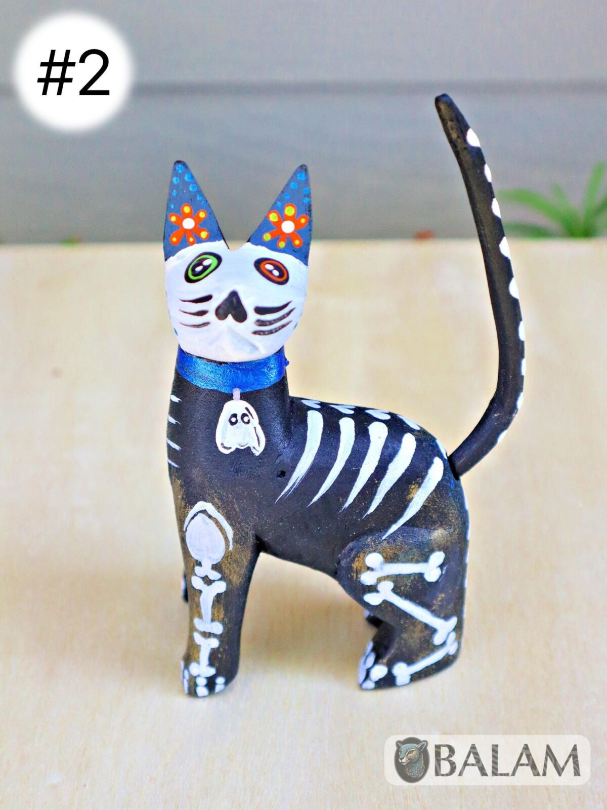 Gatito alebrije, Unique cat, Skeleton alebrije, Alebrije from Oaxaca, Cat skeleton, Copal wood sculpture, Dia de los Muertos collection. - Image 7