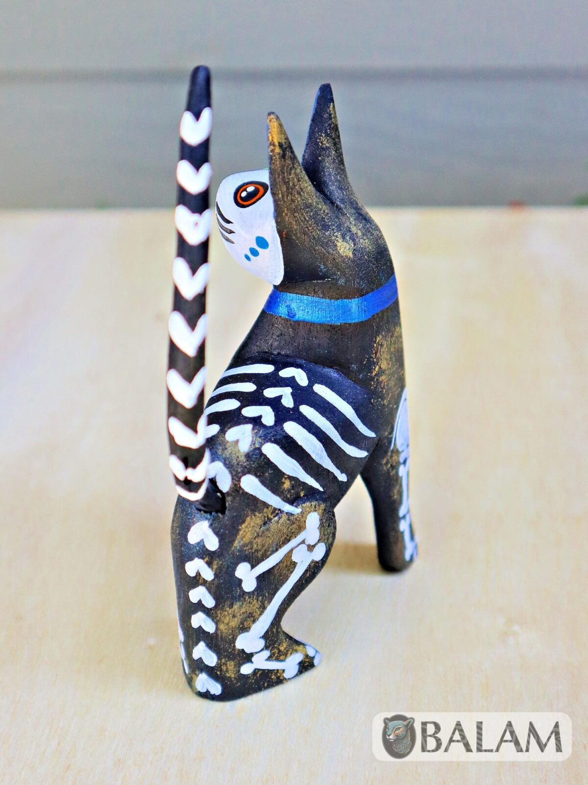Gatito alebrije, Unique cat, Skeleton alebrije, Alebrije from Oaxaca, Cat skeleton, Copal wood sculpture, Dia de los Muertos collection. - Image 10