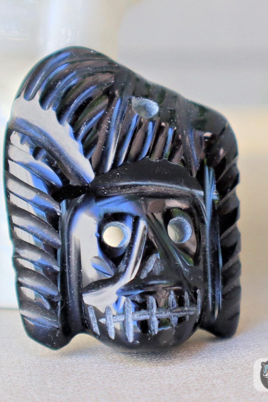 Duality pendant, Ceremonial Obsidian Pendants, carved Obsidian, Dualidad Dije, Dia de los Muertos pendant. Read description
