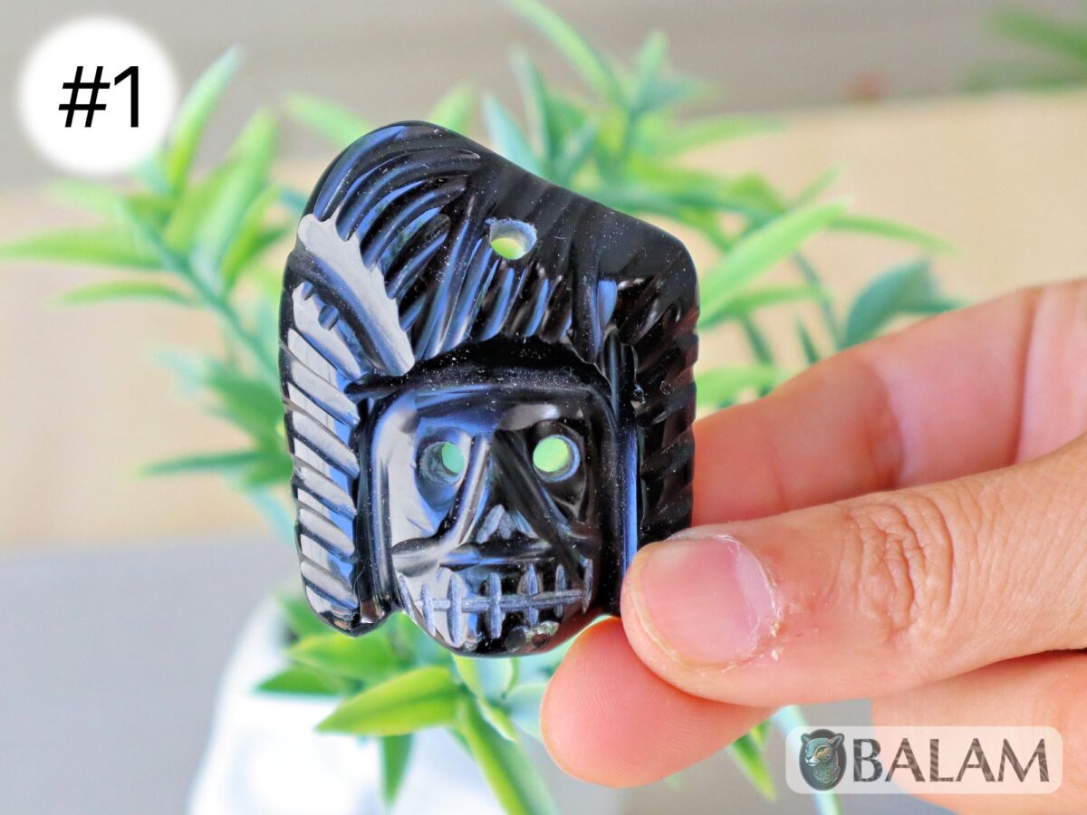 Duality pendant, Ceremonial Obsidian Pendants, carved Obsidian, Dualidad Dije, Dia de los Muertos pendant. Read description - Image 2