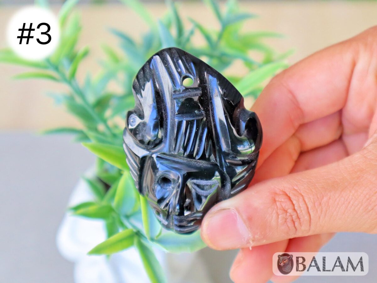 Duality pendant, Ceremonial Obsidian Pendants, carved Obsidian, Dualidad Dije, Dia de los Muertos pendant. Read description - Image 5
