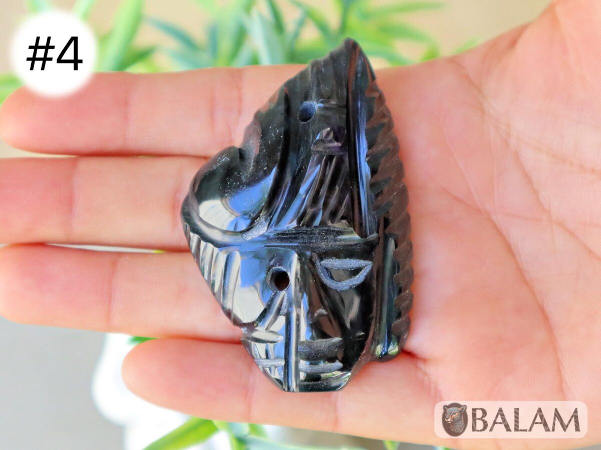 Duality pendant, Ceremonial Obsidian Pendants, carved Obsidian, Dualidad Dije, Dia de los Muertos pendant. Read description - Image 9