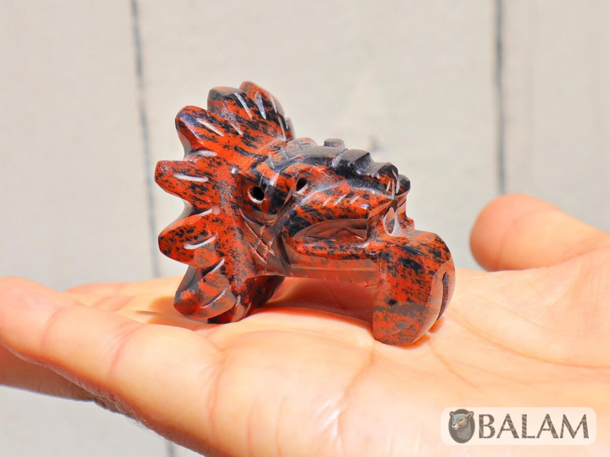 Quetzalcoatl Aztec, K'uk'ulkan Mayan, Plumed Serpent, Rare Natural Mahogany Obsidian, Brown Obsidian, Obsidian pendant. Read Description - Image 5
