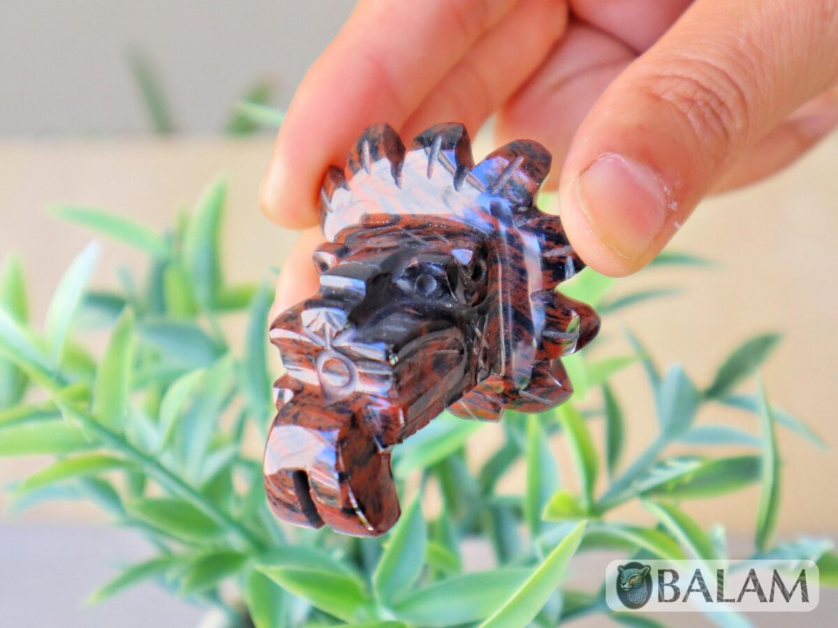 Quetzalcoatl Aztec, K'uk'ulkan Mayan, Plumed Serpent, Rare Natural Mahogany Obsidian, Brown Obsidian, Obsidian pendant. Read Description - Image 6