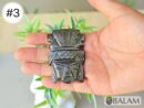 Golden sheen Black Obsidian, Teotihuacan pendant, Ceremonial Obsidian Pendants, Faces of deities. Read description