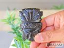 Golden sheen Black Obsidian, Teotihuacan pendant, Ceremonial Obsidian Pendants, Faces of deities. Read description