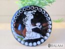 Aztec Black Obsidian Mirror, Mexica symbols, Engraved Ixchel, Hunab Ku, Sun stone or Aztec Calendar, Huitzil, 4.75 inches-Read Description