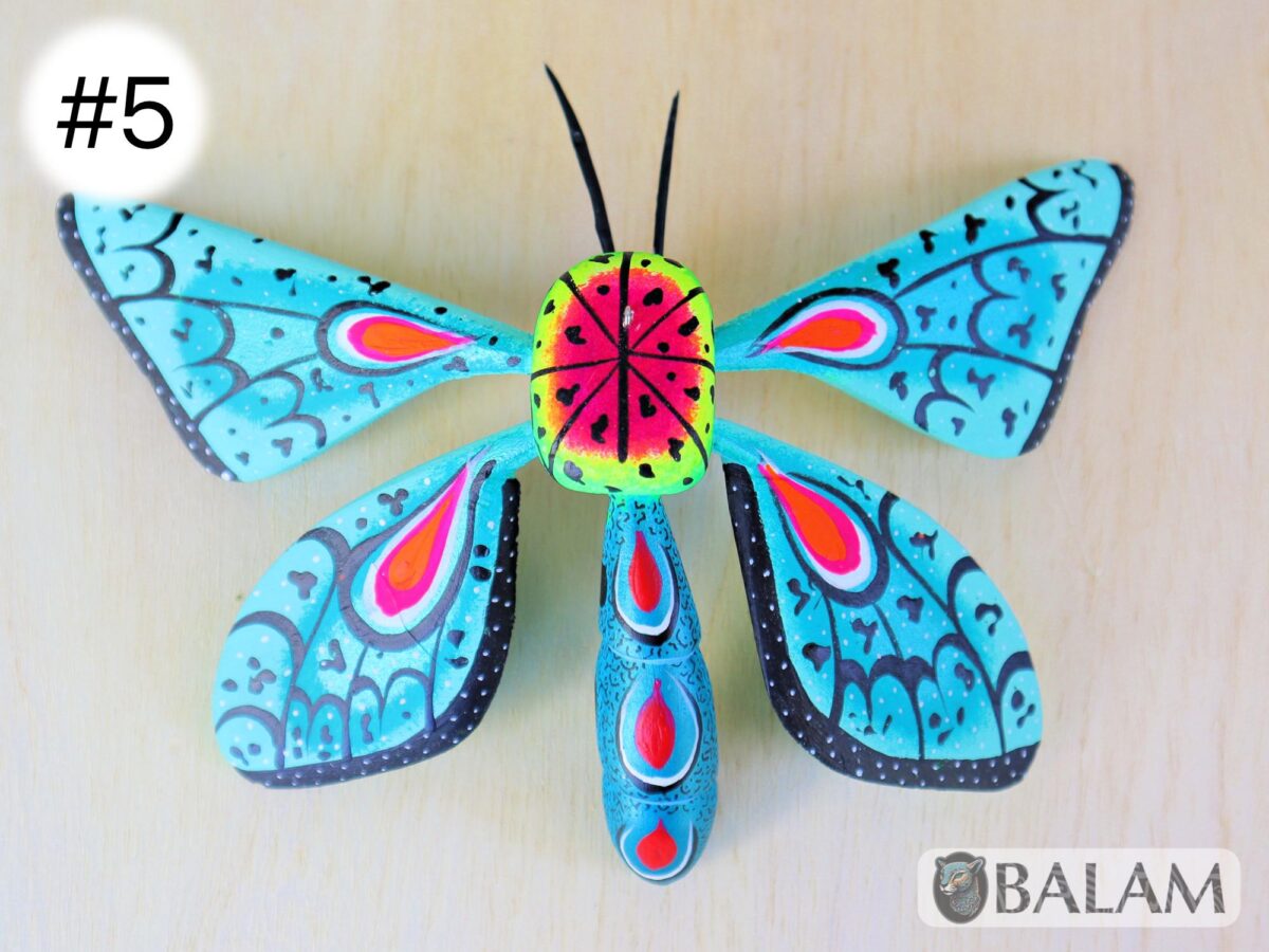 Mariposa Alebrije from Oaxaca, butterfly alebrije, Butterfly ornament alebrije, Copal wood sculpture. Read Description. - Image 5
