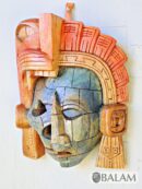 Mayan Warrior Mask, Cedar wooden duality mask, Duality mask, jaguar mask, Jaguar duality warrior mask, Mayan duality mask.