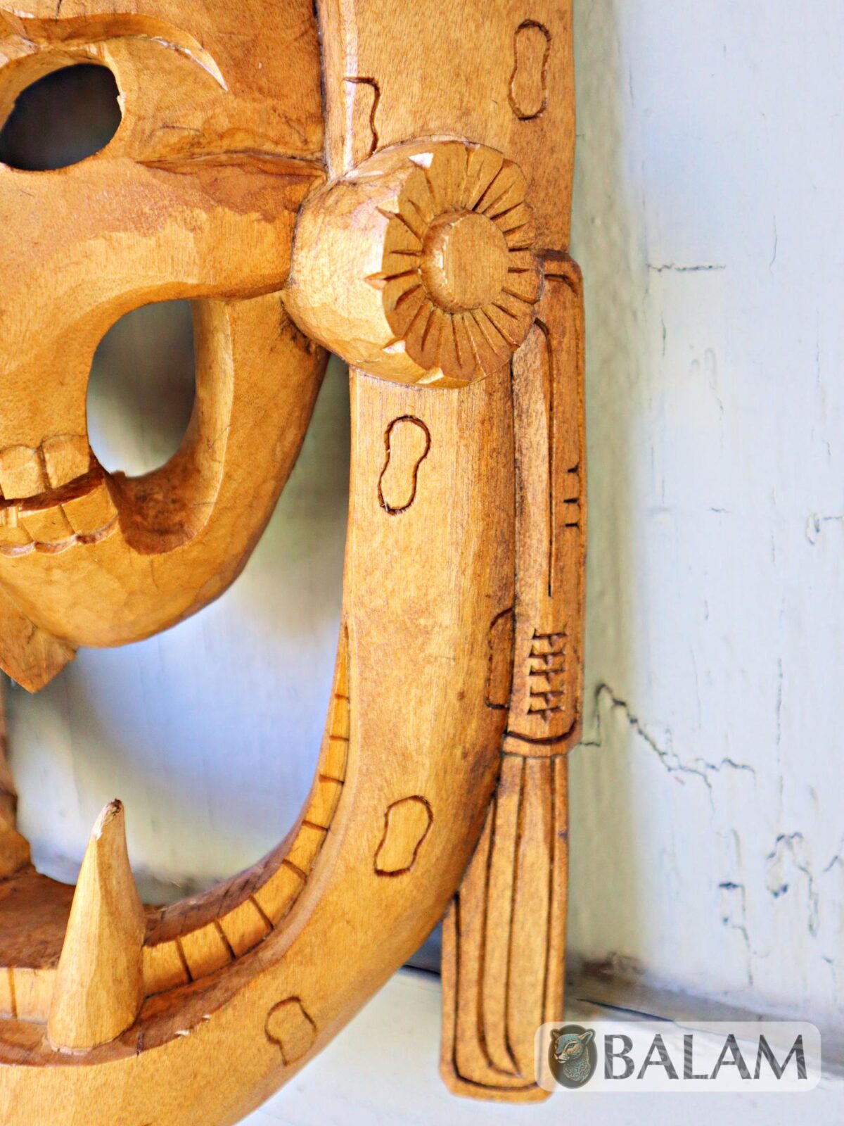 Mayan Warrior Mask, Cedar wooden duality mask, Duality mask, jaguar mask, Jaguar duality warrior mask, Eagle and jaguar duality. - Image 4