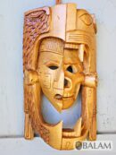 Mayan Warrior Mask, Cedar wooden duality mask, Duality mask, jaguar mask, Jaguar duality warrior mask, Eagle and jaguar duality.