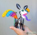Xoloitzcuintli Alebrije, Dog with wings, Wood copal sculpture, Dog Alebrije, Skeleton and grecas Alebrije, Dia de los muertos.
