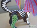 Xoloitzcuintli Alebrije, Dog with wings, Wood copal sculpture, Dog Alebrije, Skeleton and grecas Alebrije, Dia de los muertos.