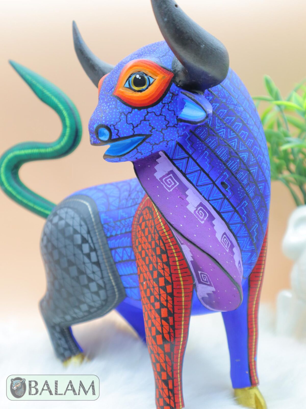 Bull alebrije, Alebrije from Oaxaca, alebrije, Copal wood sculpture, Wood Art, Alebrije art, Toro Alebrije. - Image 2