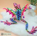 Amazing frog with butterfly wings alebrije, huge frog alebrije, frog with wings, Oaxaca alebrije art, frog Alebrije.