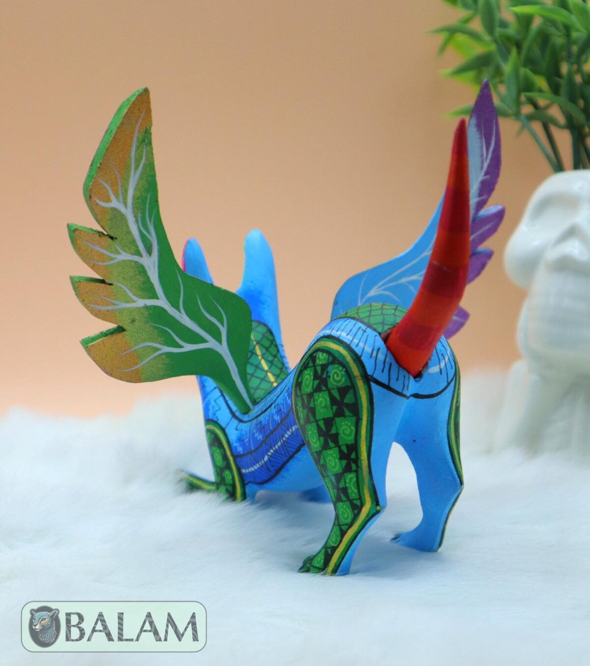 Playful Doggy, Playful Dante, Xoloitzcuintle Alebrije, Wood copal sculpture, Dog Alebrije, Dog with wings, Cute puppy, Alebrije Oaxaca art - Image 5