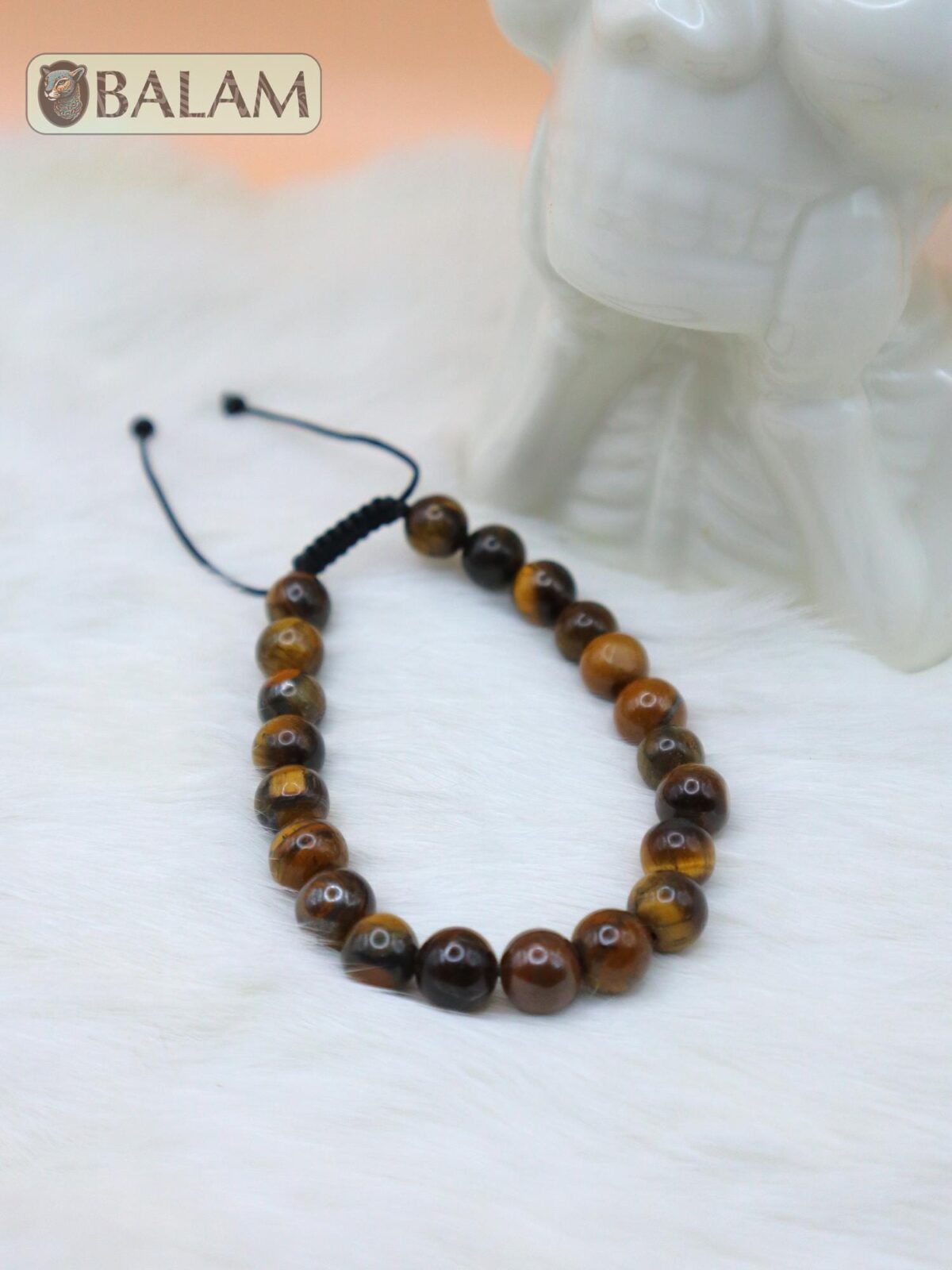 Protective bracelet. Healing bracelet, Green Jasper, Brown Obsidian, Tiger's eye Stone bracelets. 8.5mm diameter. Adjustable 8 to 10''. - Image 7