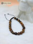 Protective bracelet. Healing bracelet, Green Jasper, Brown Obsidian, Tiger's eye Stone bracelets. 8.5mm diameter. Adjustable 8 to 10''.