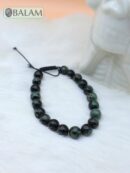 Protective bracelet. Healing bracelet, Green Jasper, Brown Obsidian, Tiger's eye Stone bracelets. 8.5mm diameter. Adjustable 8 to 10''.