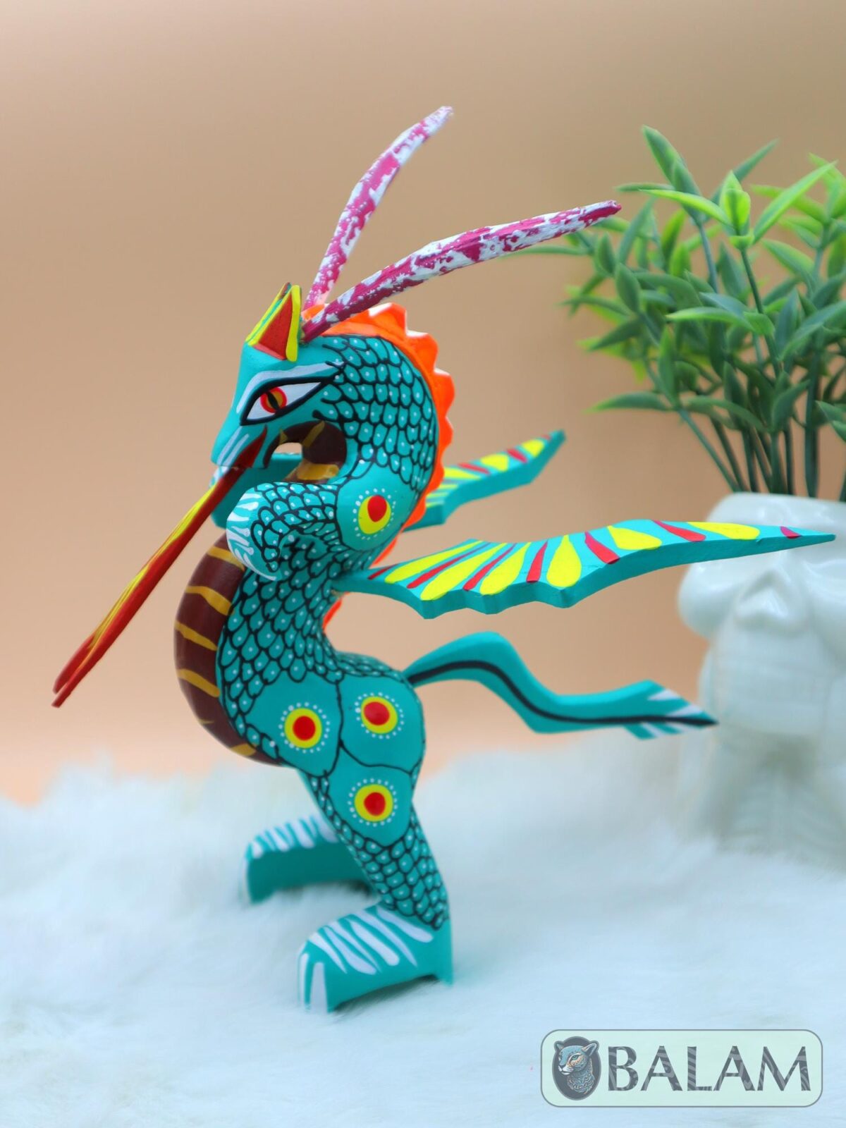 Dragon alebrije, Alebrije from Oaxaca, alebrije, Copal wood sculpture, Wood Art, Alebrije art, Dragon, snake with wings, magical creature. - Image 6