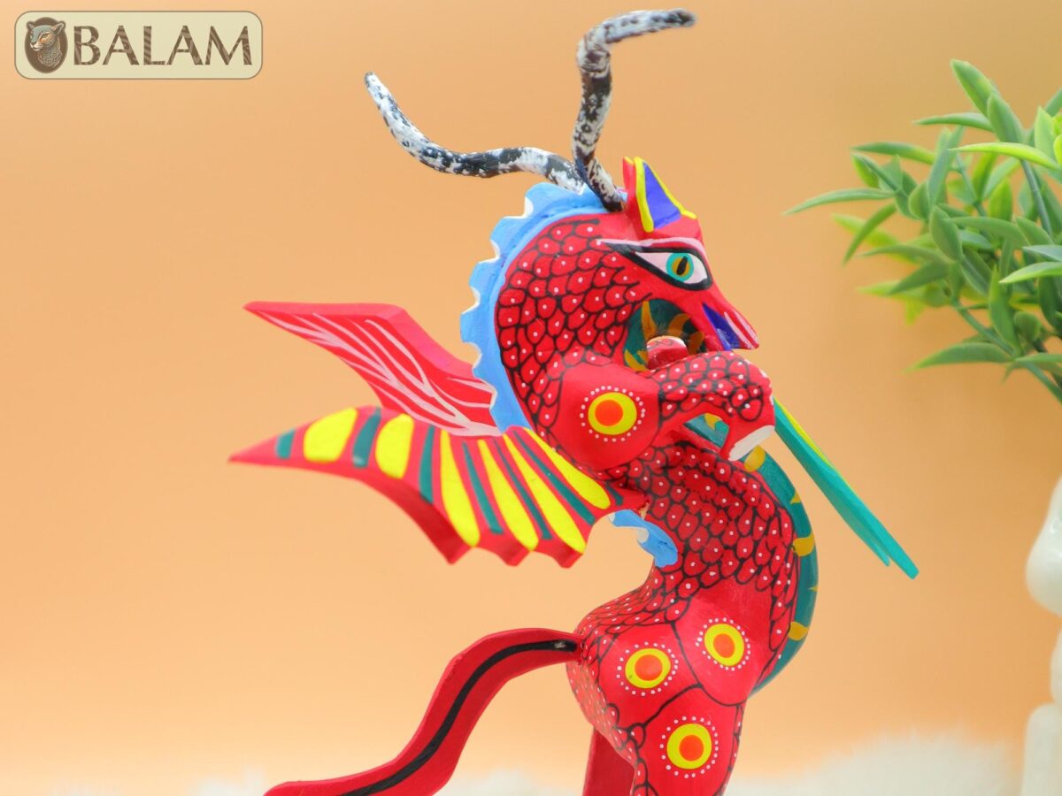 Dragon alebrije, Alebrije from Oaxaca, alebrije, Copal wood sculpture, Wood Art, Alebrije art, Dragon, snake with wings, magical creature. - Image 6