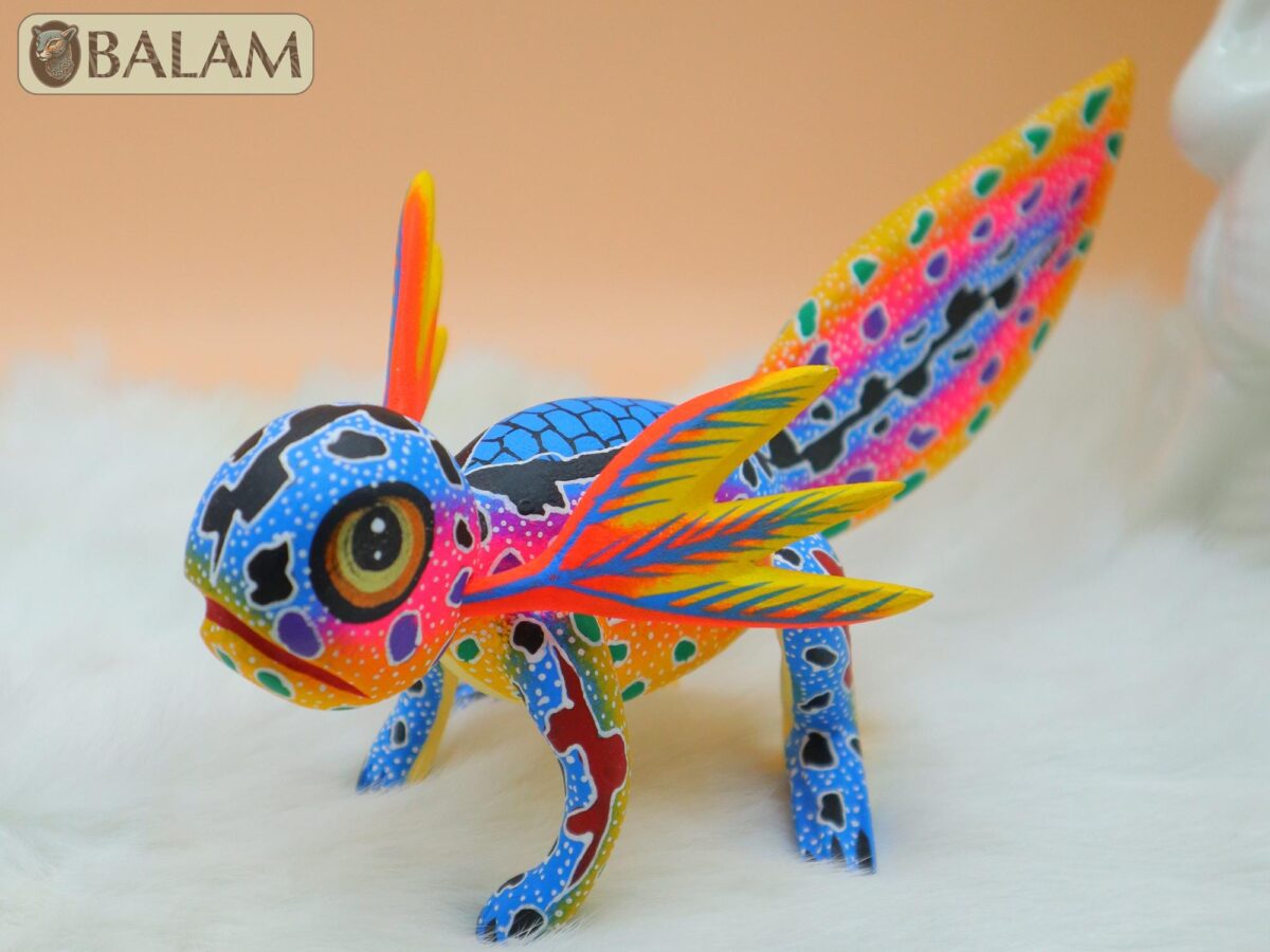Alebrije from Oaxaca, alebrije, Copal wood sculpture, Wood Art, Alebrije art, Axolotl alebrije, Ajolote, Salamander, Cute axolotl alebrije