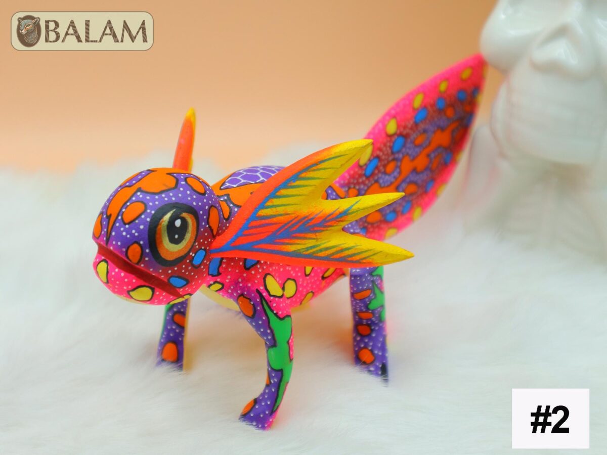 Alebrije from Oaxaca, alebrije, Copal wood sculpture, Wood Art, Alebrije art, Axolotl alebrije, Ajolote, Salamander, Cute axolotl alebrije - Image 6