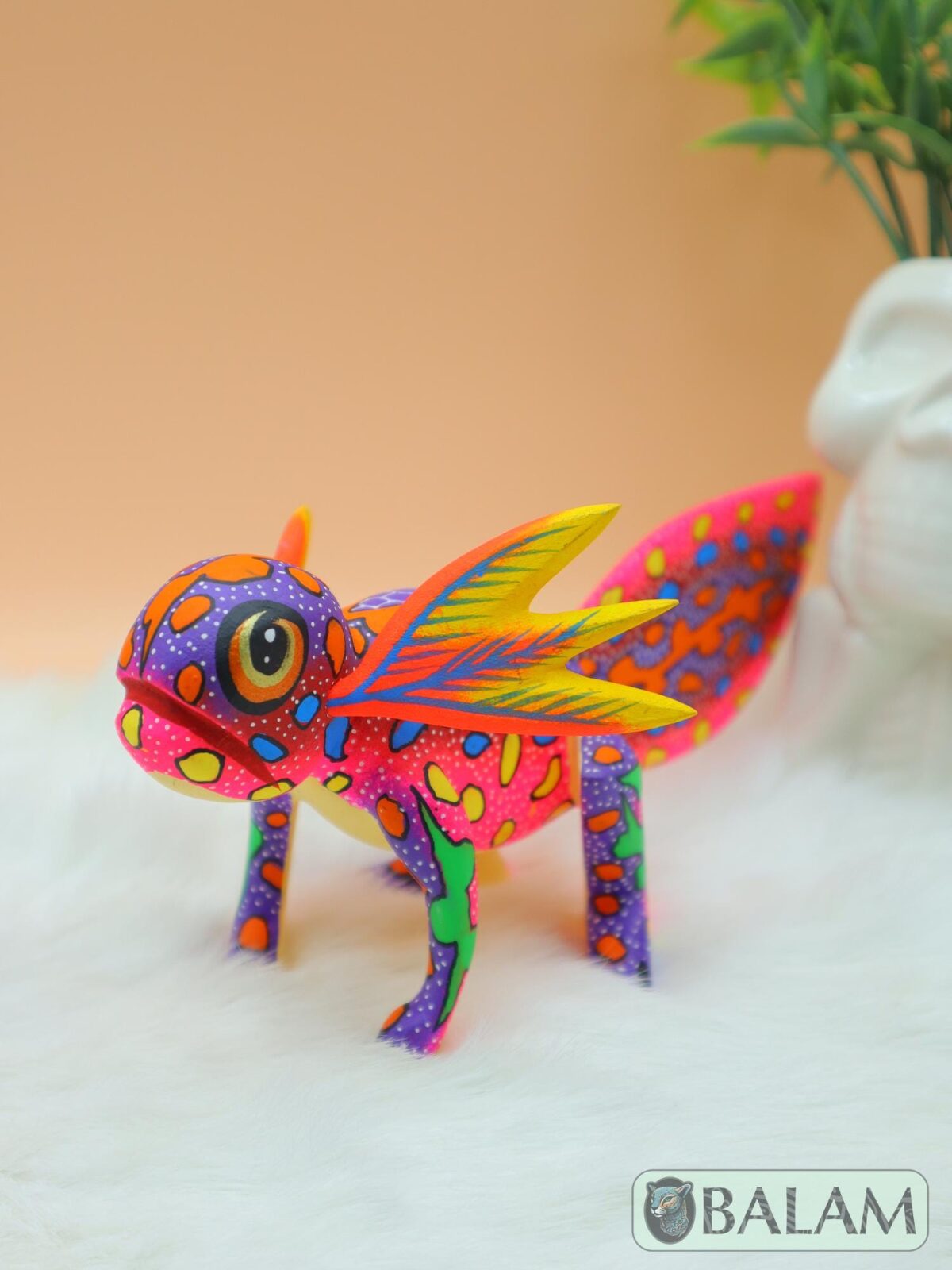 Alebrije from Oaxaca, alebrije, Copal wood sculpture, Wood Art, Alebrije art, Axolotl alebrije, Ajolote, Salamander, Cute axolotl alebrije - Image 7